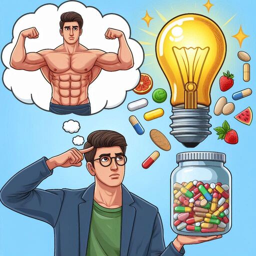Vitaminas para aumentar masa muscular ¿mito o realidad? 3 Un joven pensando en tomar vitaminas para aumentar masa muscular