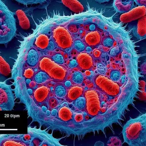 La Hematología Completa 5 Celula invadida por bacterias